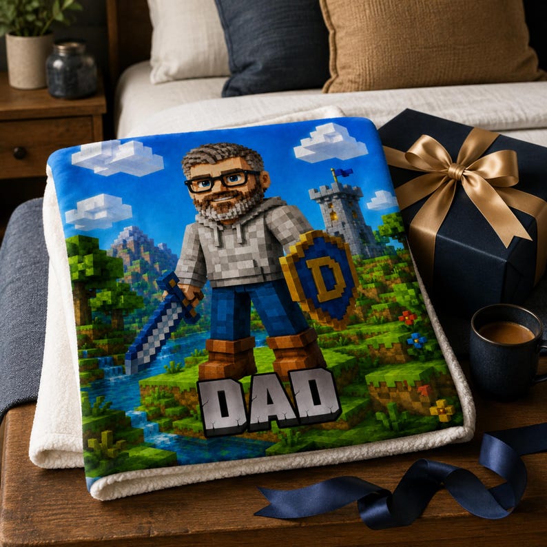 Gamer dad blanket lifestyle photo