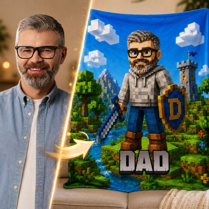 Gamer dad blanket folded