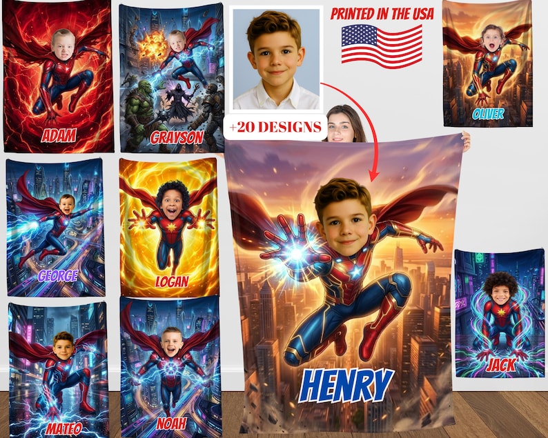Personalized Spider Hero Blanket