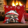 Christmas Mushroom Cozy Village Pillow Cover