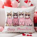 Happy Meowentine's Cat Pillow Cover for Valentine's Day
