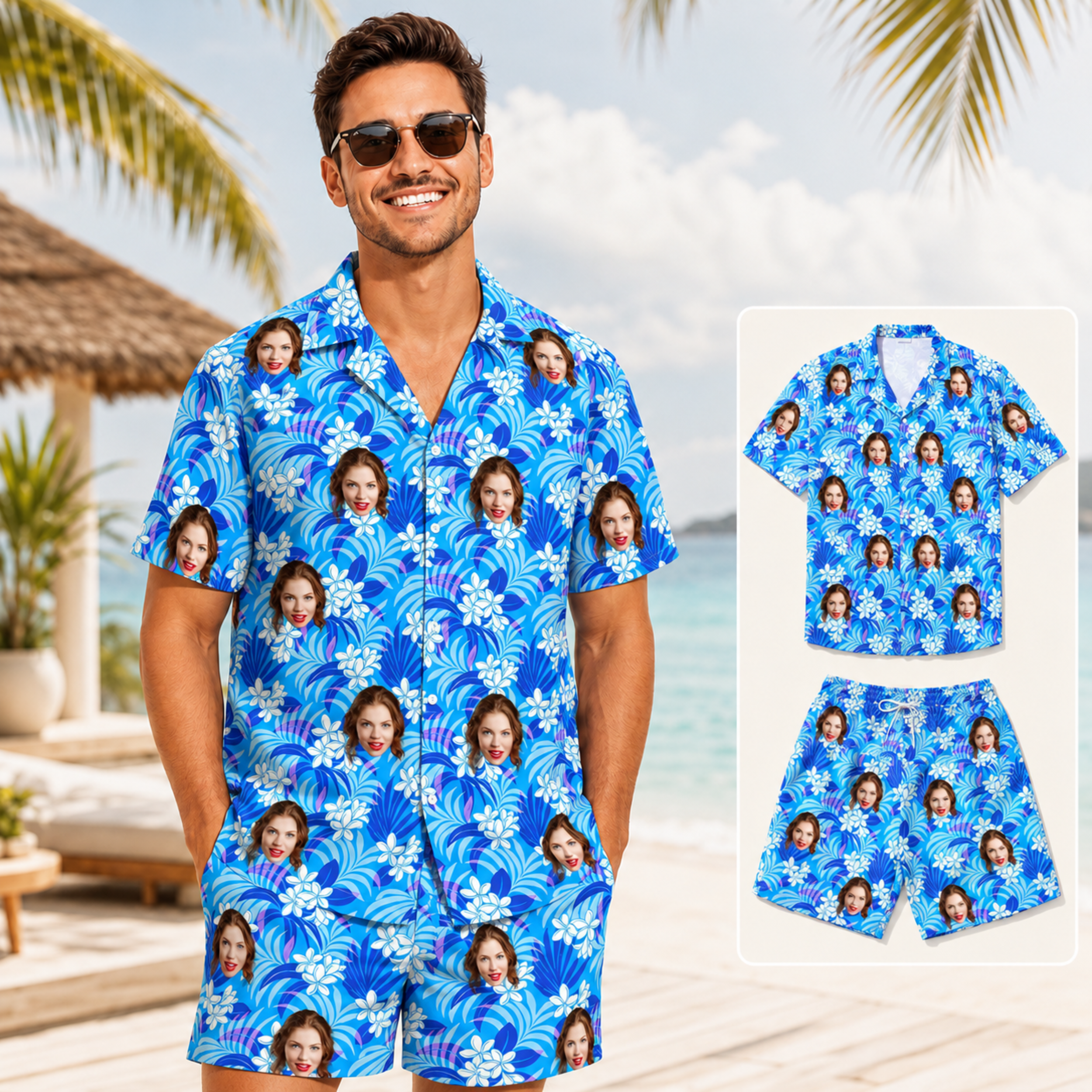 Custom Face Hawaiian Shirt, Personalized Photo Aloha Shirt for Men Women Kids, Tropical Vacation Shirt, Dad Father’s Day Gift. (Copy)